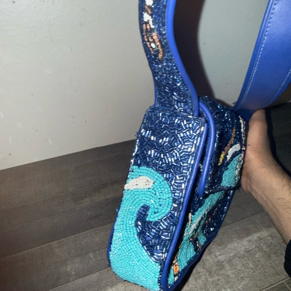 STAUD Navy Beaded Shoulder Bag - Picture 4 of 7